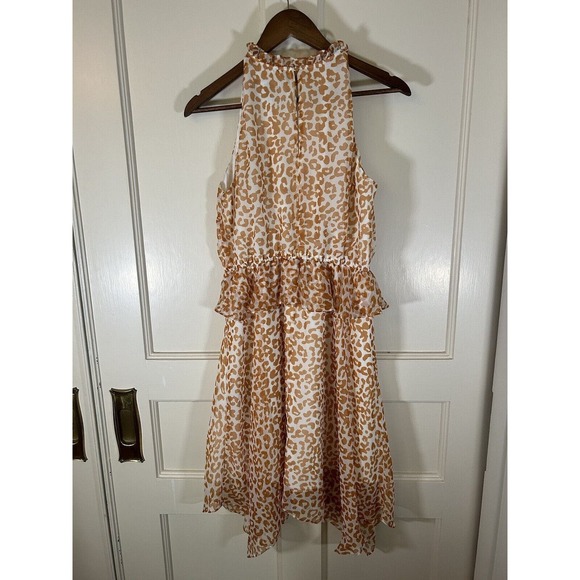 Sam Edelman Women's Animal Print Cheetah Halter Hankerchief Dress Size 6 - Picture 6 of 11